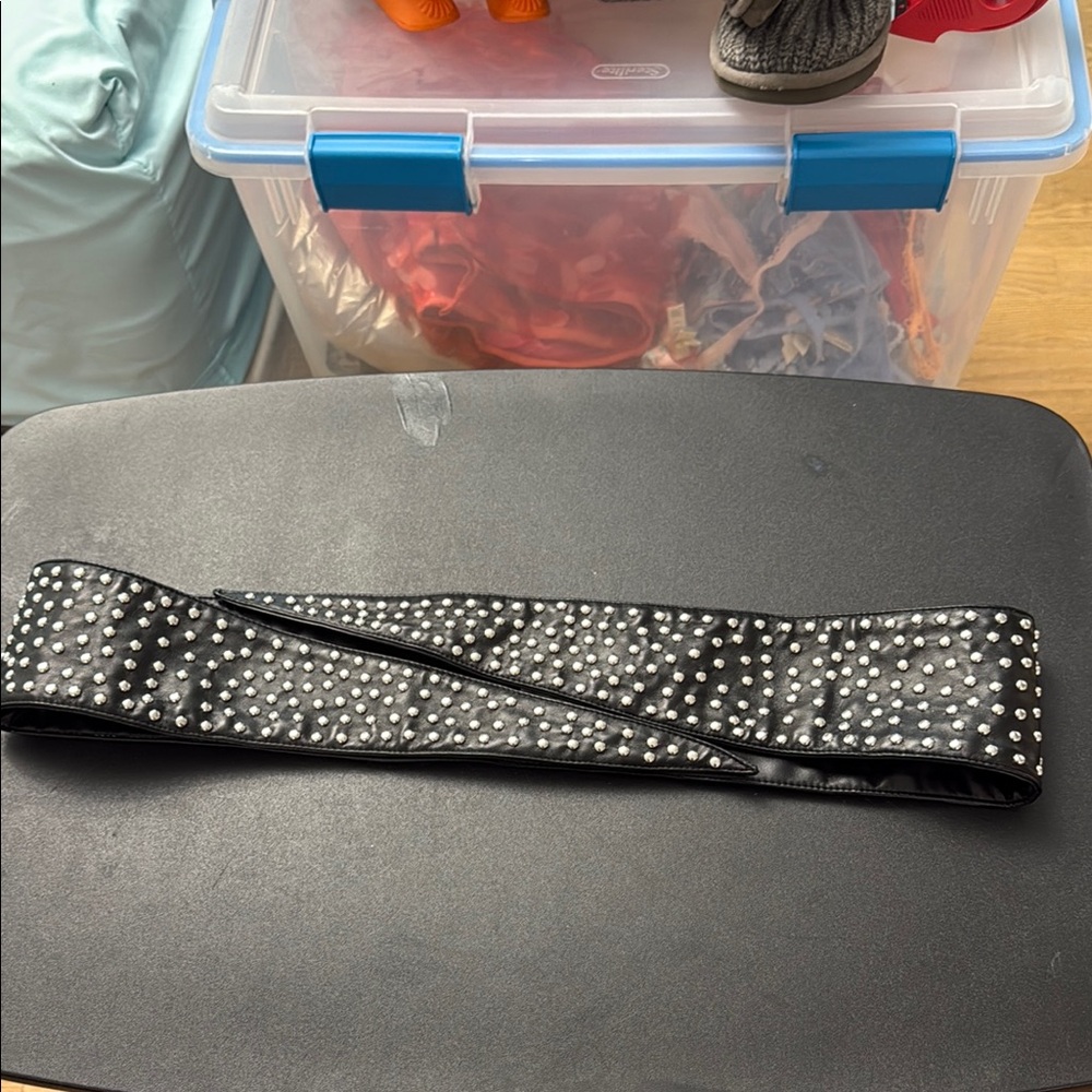 Elegant Black Studded Belt